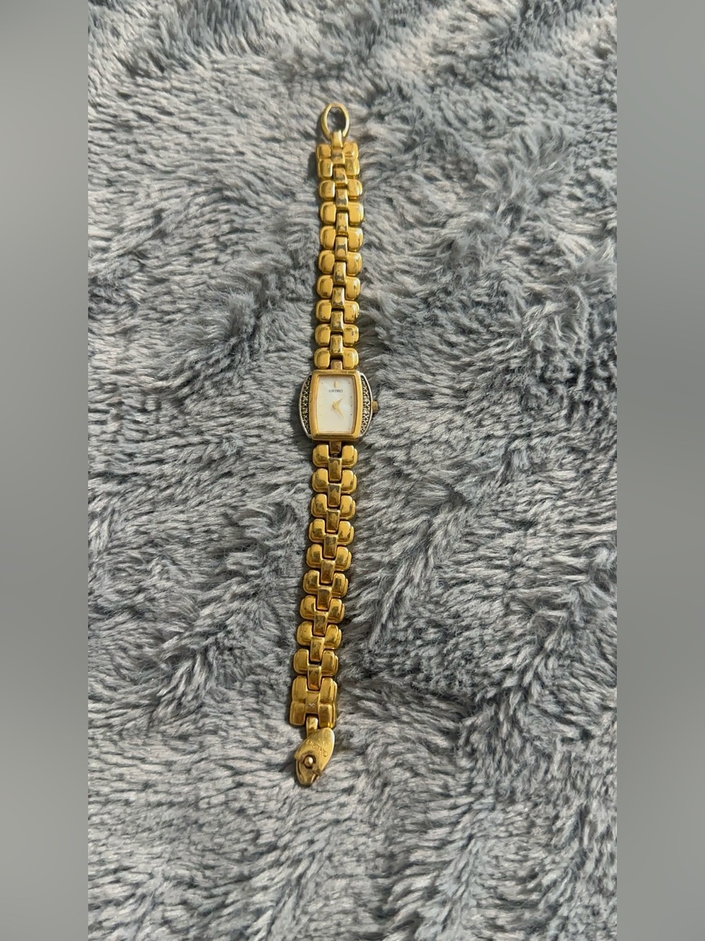 Seiko Gold-Tone Women's Bracelet Watch with Crystal Accents